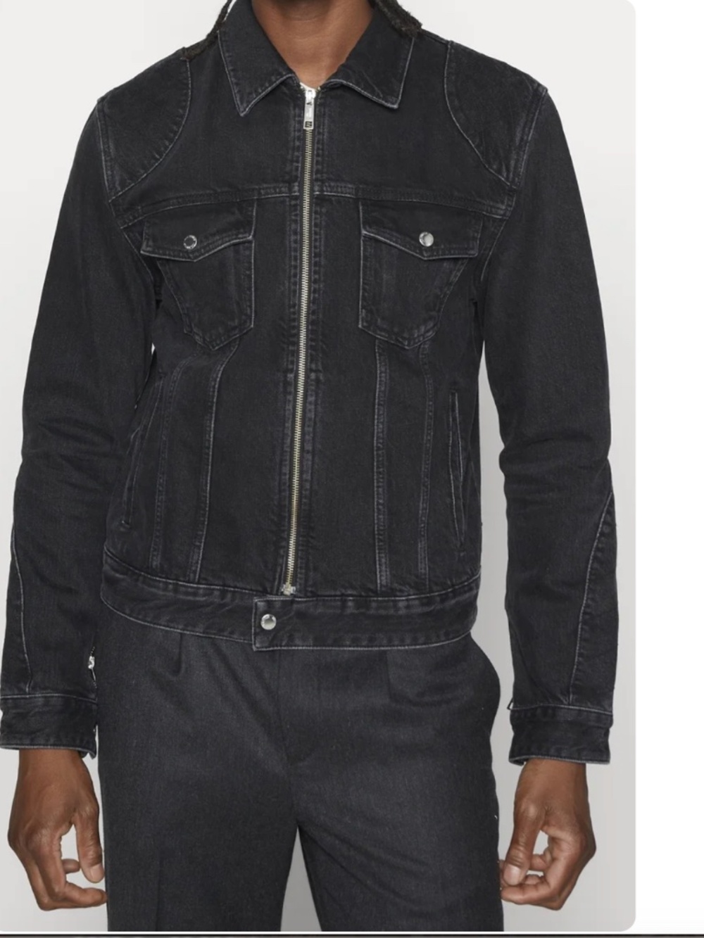 THE KOOPLES Mens Straight Fit Zipper Denim Jacket EUC/sz L